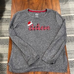 Believe holiday PJ shirt